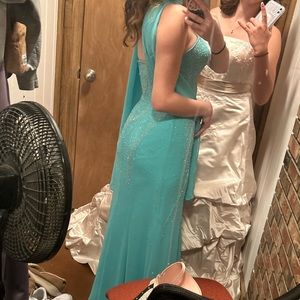 Blue y2k dress with hand beading